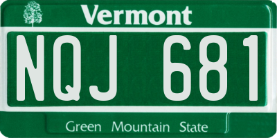 VT license plate NQJ681