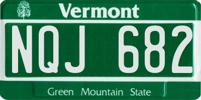 VT license plate NQJ682