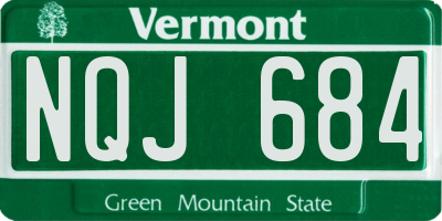 VT license plate NQJ684