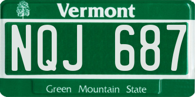 VT license plate NQJ687