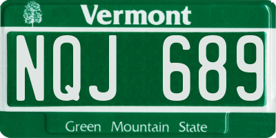 VT license plate NQJ689