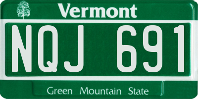 VT license plate NQJ691