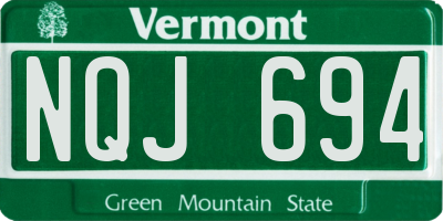 VT license plate NQJ694