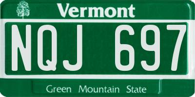 VT license plate NQJ697