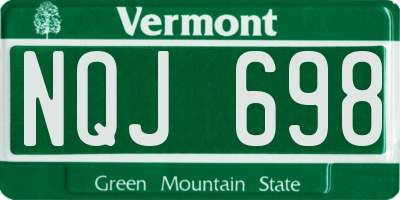 VT license plate NQJ698