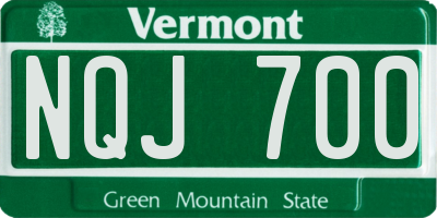 VT license plate NQJ700
