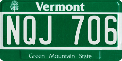 VT license plate NQJ706