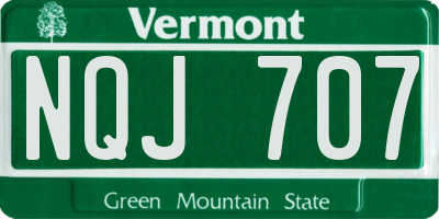 VT license plate NQJ707