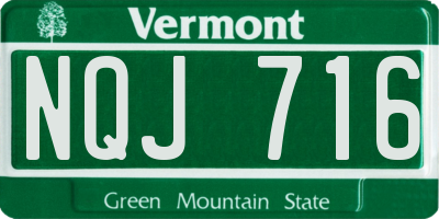 VT license plate NQJ716