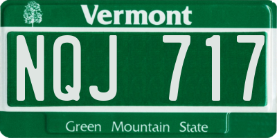 VT license plate NQJ717