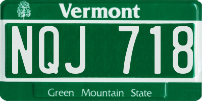 VT license plate NQJ718