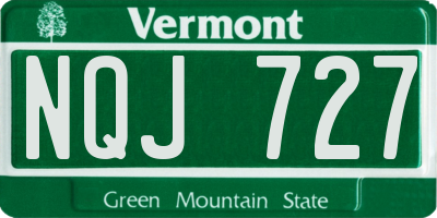 VT license plate NQJ727