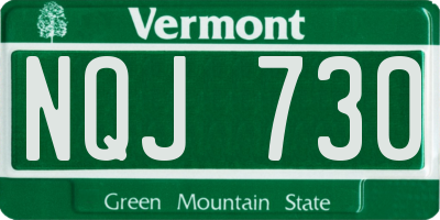 VT license plate NQJ730