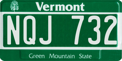 VT license plate NQJ732
