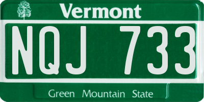 VT license plate NQJ733