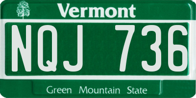 VT license plate NQJ736