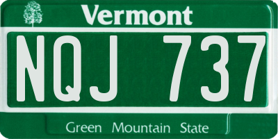 VT license plate NQJ737
