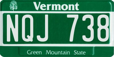 VT license plate NQJ738