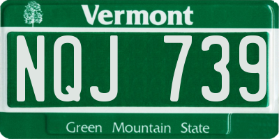 VT license plate NQJ739