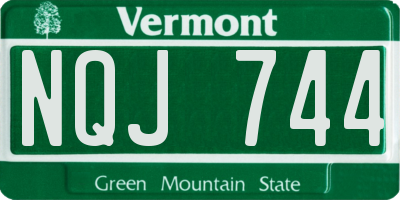 VT license plate NQJ744