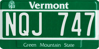 VT license plate NQJ747