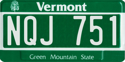 VT license plate NQJ751