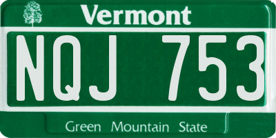VT license plate NQJ753