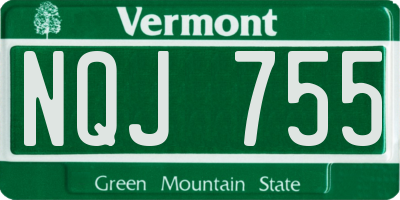 VT license plate NQJ755
