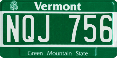 VT license plate NQJ756