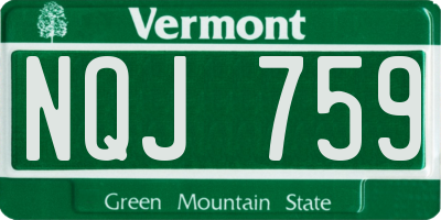 VT license plate NQJ759