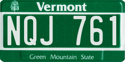 VT license plate NQJ761