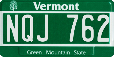 VT license plate NQJ762