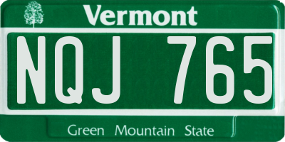 VT license plate NQJ765