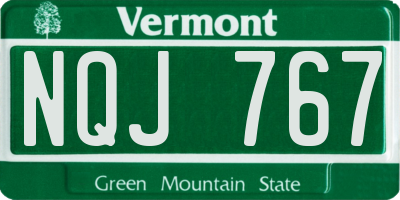 VT license plate NQJ767