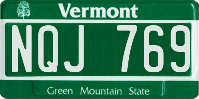 VT license plate NQJ769