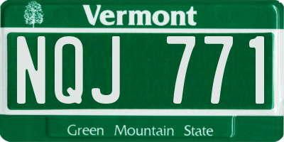 VT license plate NQJ771