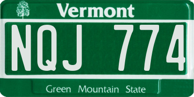 VT license plate NQJ774