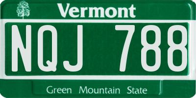 VT license plate NQJ788