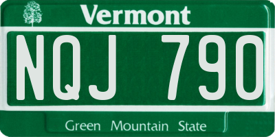 VT license plate NQJ790