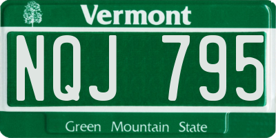 VT license plate NQJ795
