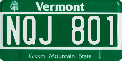 VT license plate NQJ801