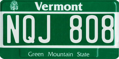 VT license plate NQJ808
