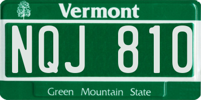 VT license plate NQJ810
