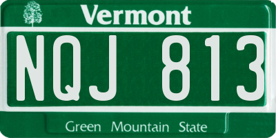 VT license plate NQJ813