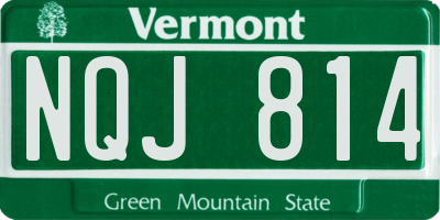 VT license plate NQJ814
