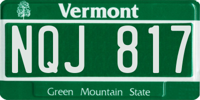 VT license plate NQJ817