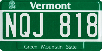 VT license plate NQJ818