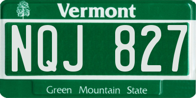 VT license plate NQJ827