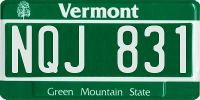 VT license plate NQJ831