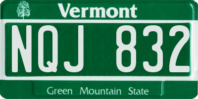 VT license plate NQJ832